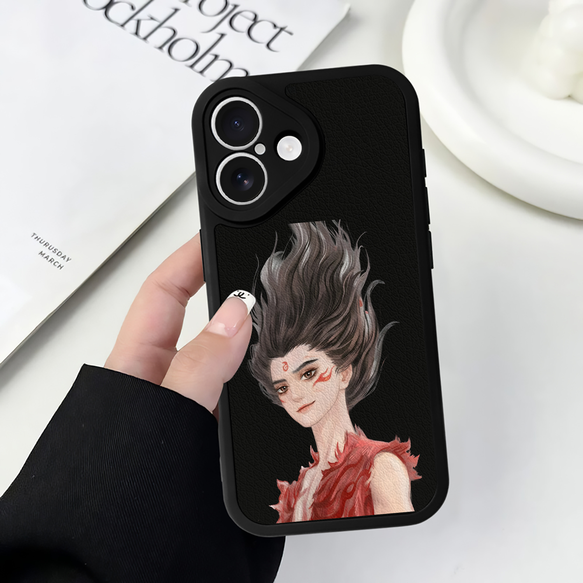 （画像用） Ne Zha 2 ナタ 魔童の大暴れ 【iPhone 16シリーズ対応】シリコンスマホケース（レザー調） 材質：シリコン